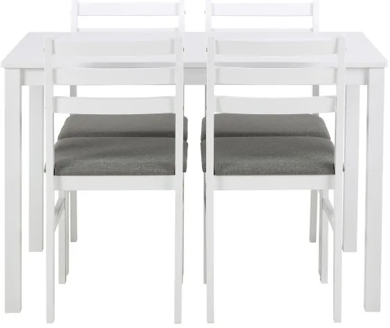 EMILY fehér étkezőgarnitúra (asztal és 4 db szék)