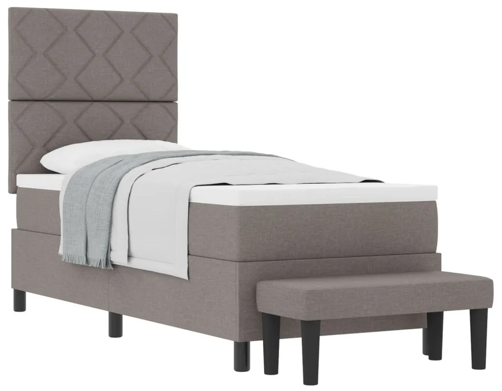 Box Spring Ágy matraccal és paddal Taupe 80x200 cm Szövet