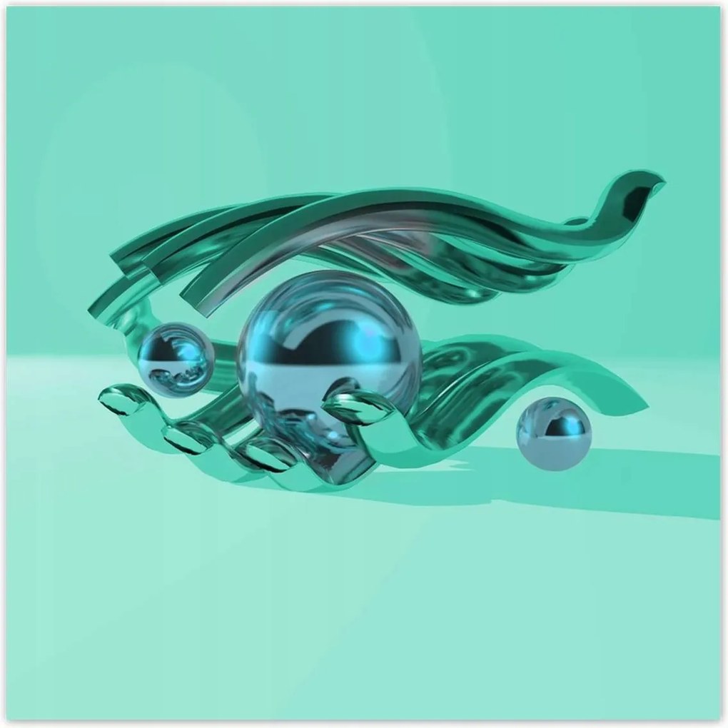 Poszterek 70x70 Menta türkiz gömbök