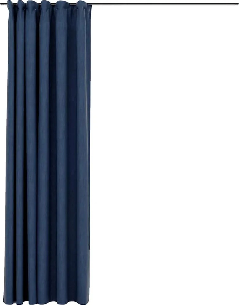 vidaXL 2 db kék vászonhatású sötétítőfüggöny kampókkal 290 x 245 cm