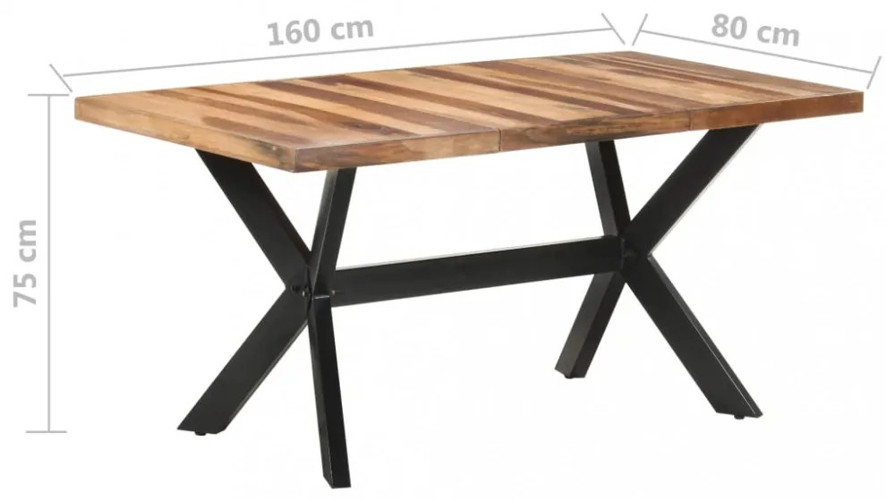 tömör fa étkezőasztal mézszínű felülettel 160 x 80 x 75 cm