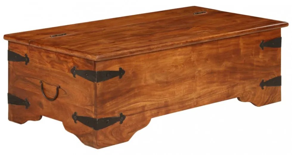 tömör akácfa dohányzóasztal mézszínű bevonattal 110x55x35 cm