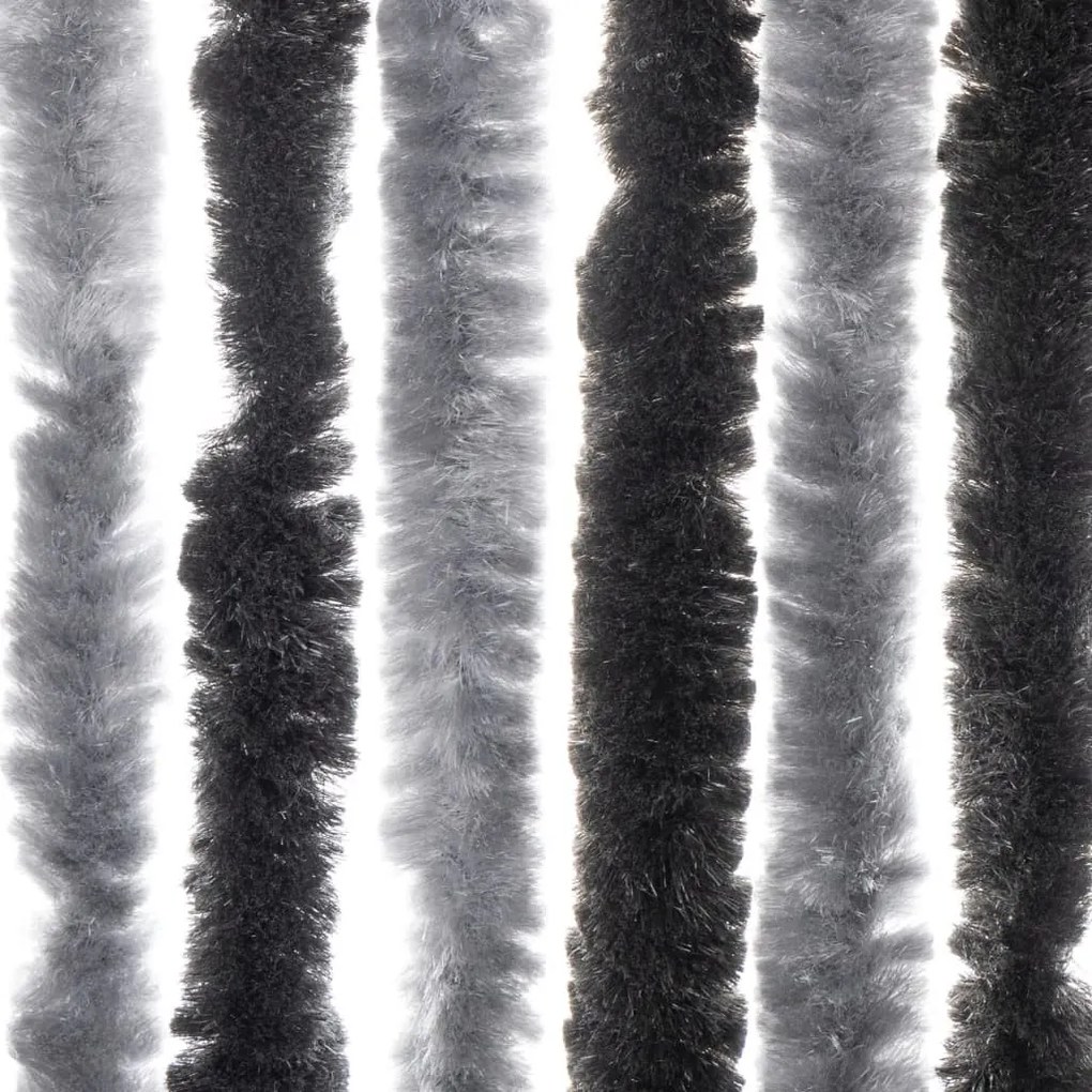szürke és fekete zsenília rovarfüggöny 90x200 cm