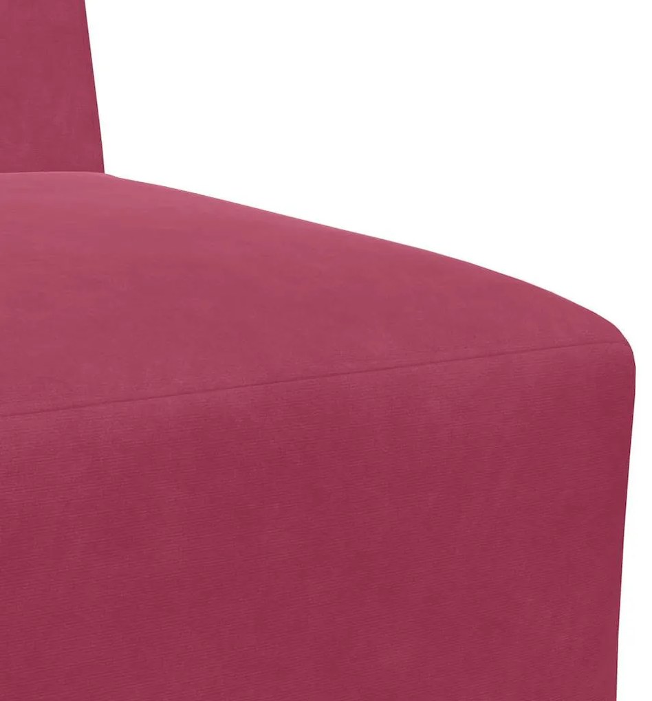 moduláris kanapéegység karfa nélkül bordó színű bársonyból 55 cm