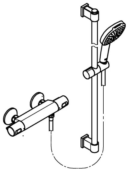 GROHE 34855003 - PRECISION TREND termosztátos zuhanycsaptelep, 150 mm, króm