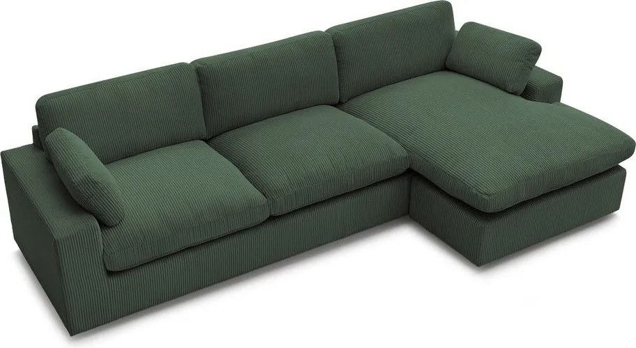 Zöld kordbársony sarokkanapé Belair – Bobochic Paris