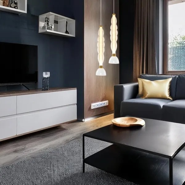 LED Csillár zsinóron LUCCO LED/18W/230V átm. 15 cm arany