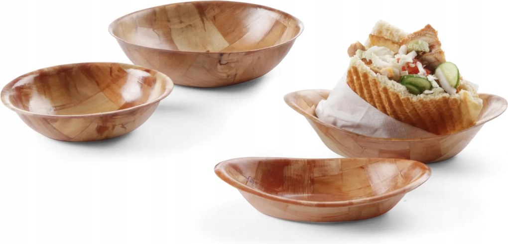 Fa Konyhai Tál Kerek Salátákhoz Snack Dekoratív Kicsi