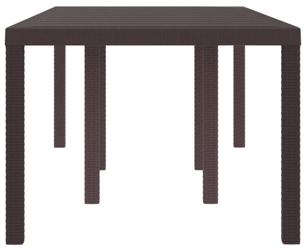 Kerti Asztal Barna 200x100x73 cm Polirattan