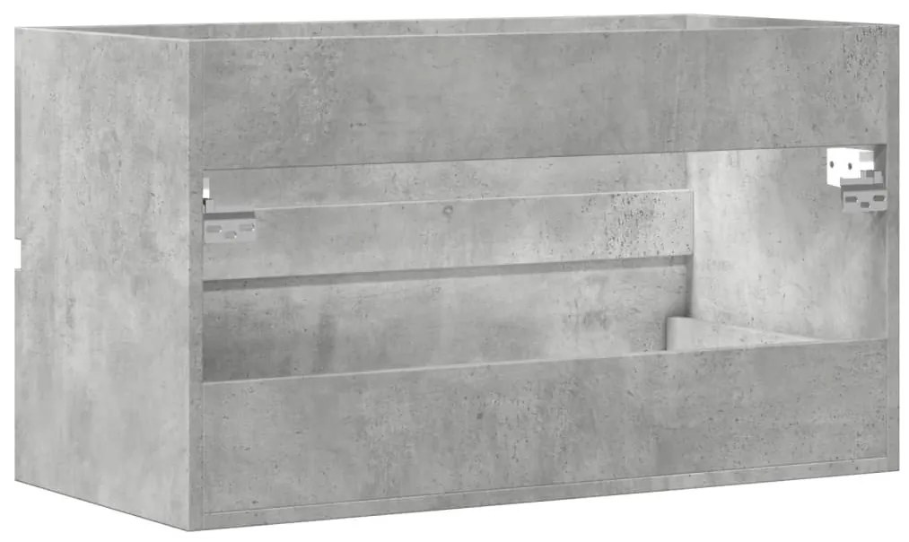 betonszürke szerelt fa függő fürdőszobaszekrény 80x38,5x45 cm