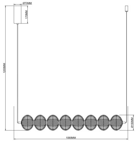 Zuma Line 003064-034757 - GALATEA LED csillár kábellel LED/50W/230V arany