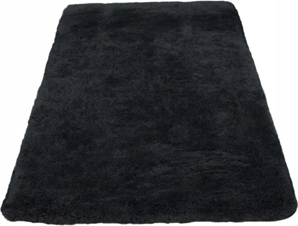 Plüss Szőnyeg Puha Shaggy Softi Csúszásgátló Fekete 80x120cm