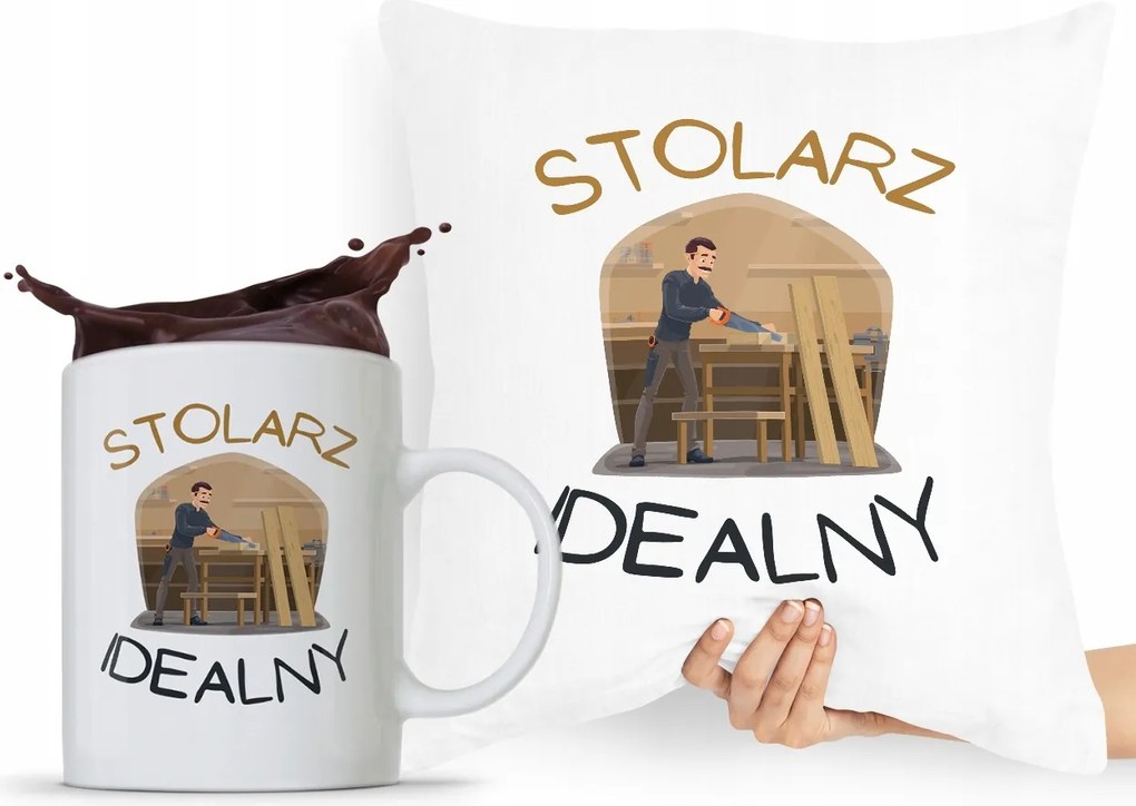 Asztalos Párna Bögre Szett Ajándék fényképes nyomtatással