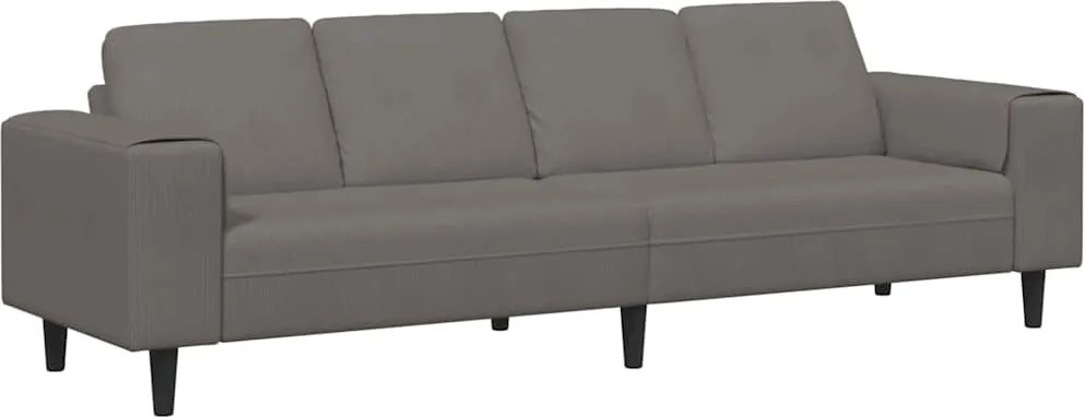 vidaXL Kanapé párnával Világosszürke 250 x 77 x 76 cm Bársonyos szövet
