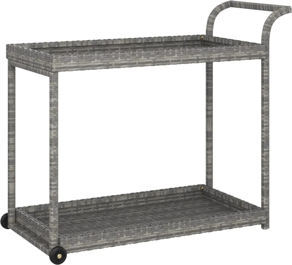vidaXL szürke polyrattan bárkocsi 100 x 45 x 83 cm