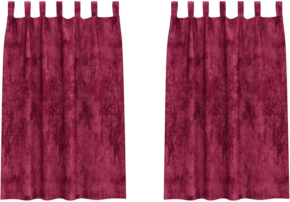 vidaXL Bársonyfüggönyök függönyökkel 2 pcs bordó 175 x 140 cm Bársony