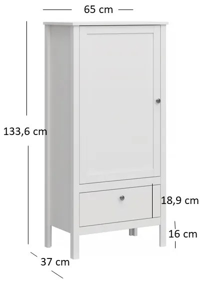 Regál Olna 1D1S (fehér). 1053152