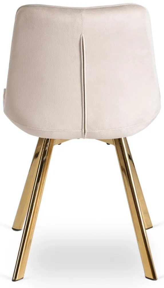 Elegáns Bézs/Arany Étkezőszék Bársony Kárpitozással. DEVI