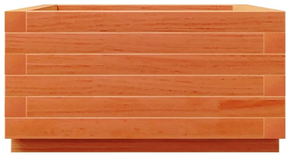 viaszbarna tömör fenyőfa kerti virágláda 50x50x26,5 cm