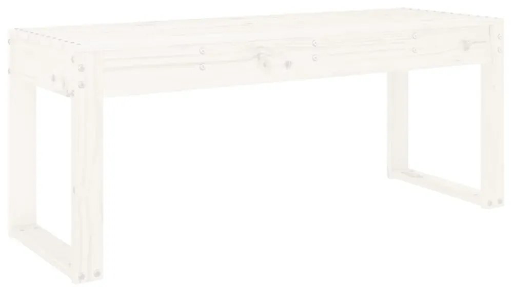 fehér tömör fenyőfa kerti pad 110x38x45 cm