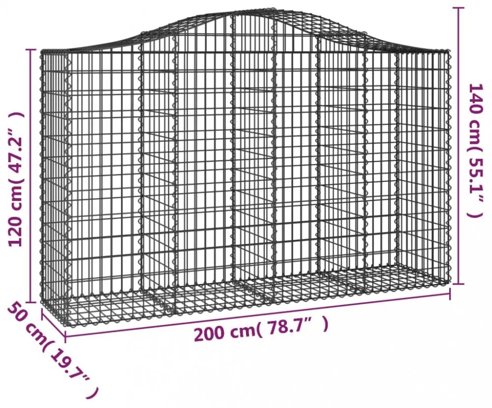 18 db íves horganyzott vas gabion kosár 200x50x120/140 cm