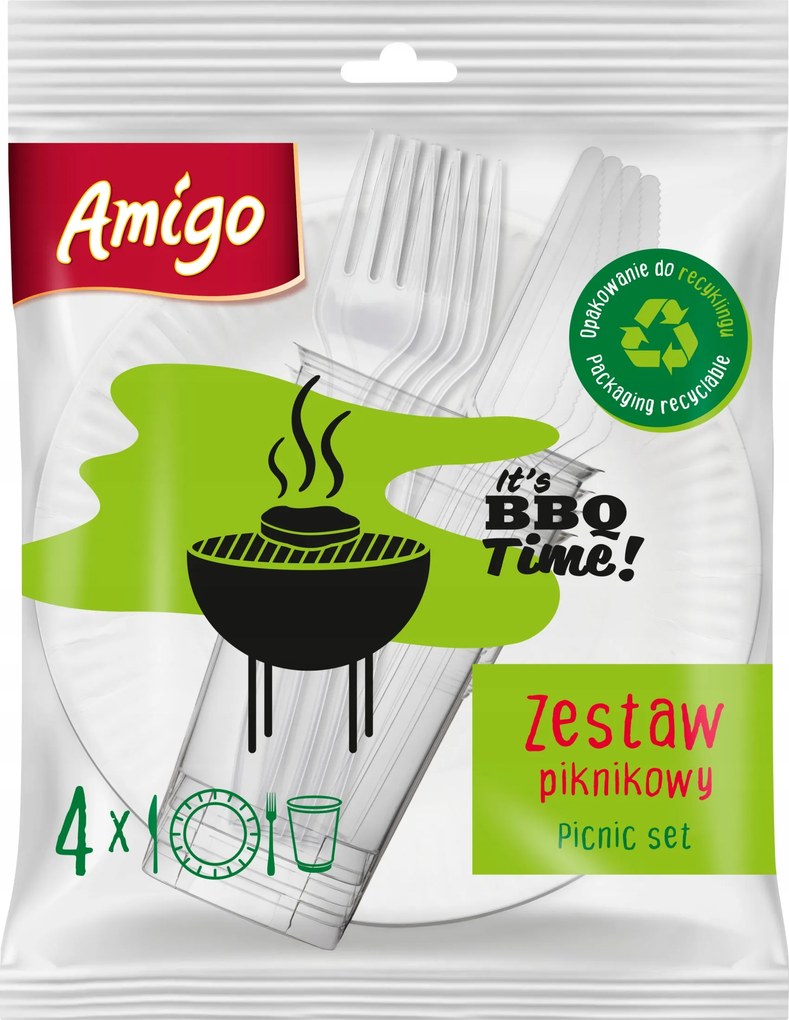 4 személyes piknik szett evőeszközökkel 1db Amigo