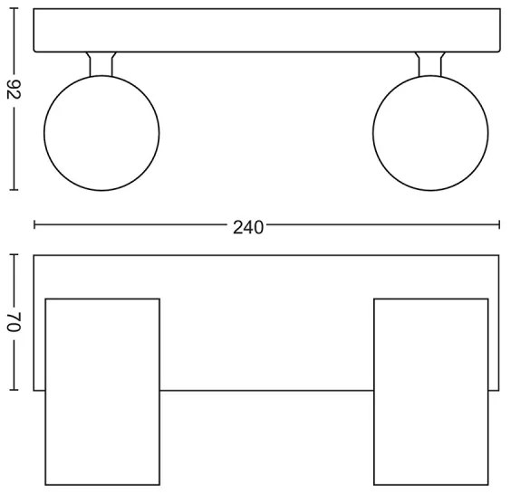 Philips 50592/30/PN - Spotlámpa MYLIVING KOSIPO 2xGU10/5,5W/230V