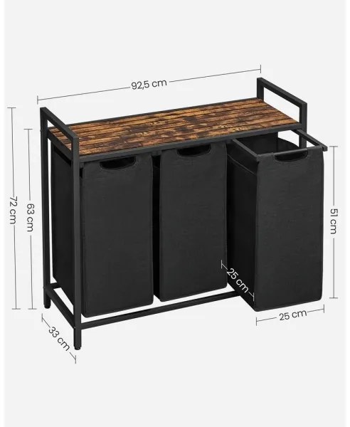 REX mosókosár barna/fekete