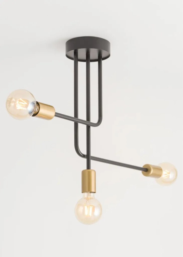 SIGMA LIGHTING 32380 GINO Mennyezeti Csillár Fekete, Arany E27 IP20