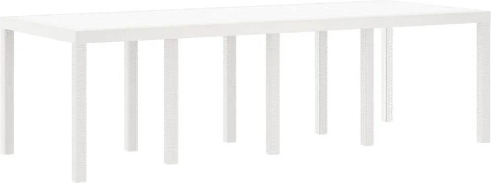 vidaXL Kerti Asztal Fehér 250 x 100 x 73 cm polirattan