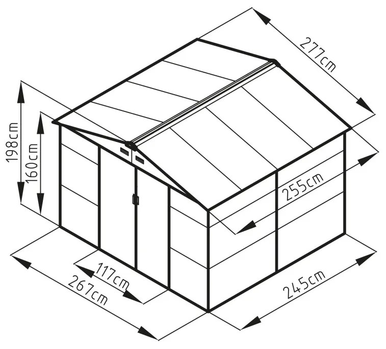 G21 GAH 706 kerti tároló 277 x 255 cm, antracit