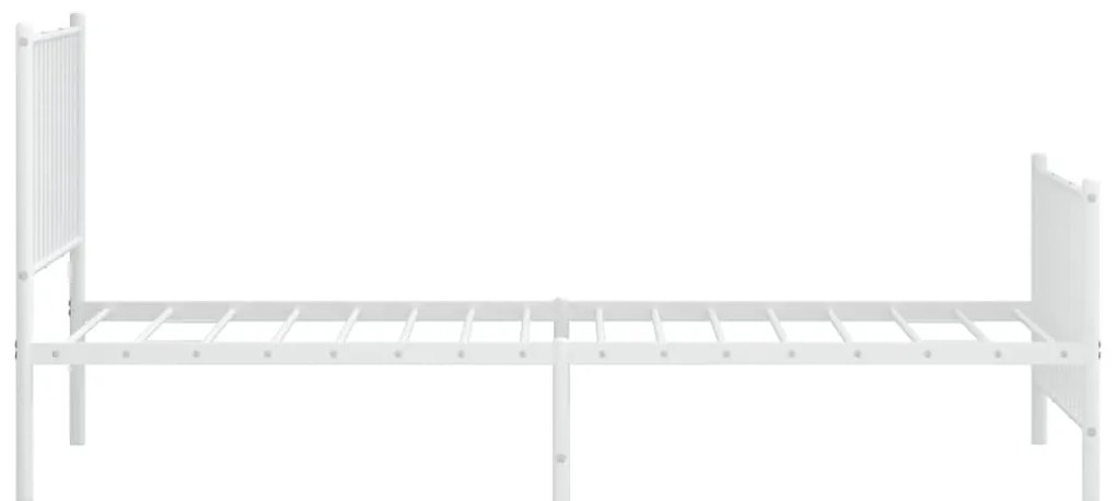fehér fém ágykeret fej- és lábtámlával 90x200 cm