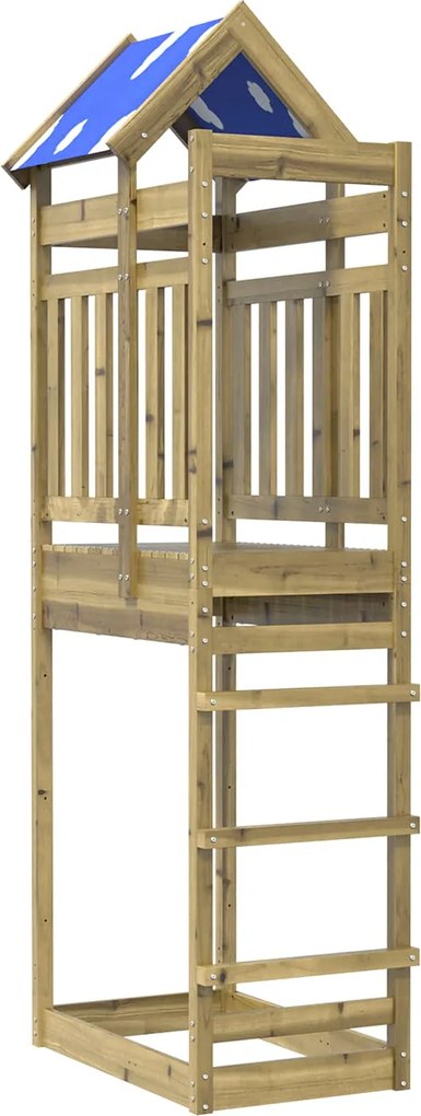 vidaXL Játék Torny Barna 52.5 x 85 x 239 cm Szilárd Impregnált Fa