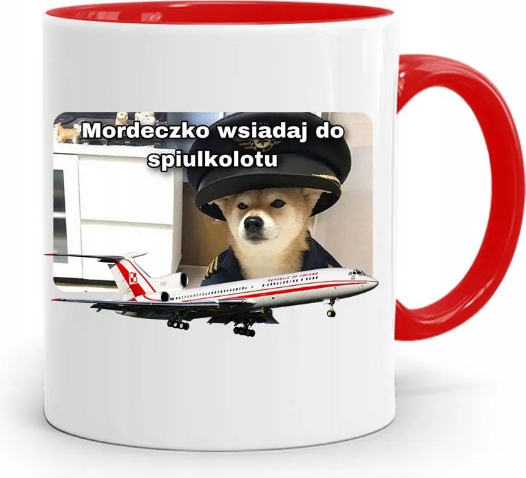 Bögre Piros Vicces Spilóta Ajándék fényképes nyomtatással