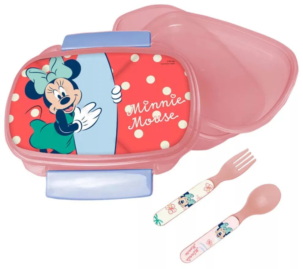 Disney Minnie Summer szendvicsdoboz + evőeszköz szett