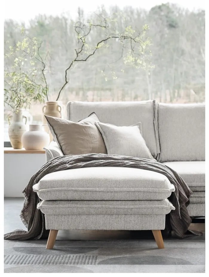 Bézs kinyitható sarokkanapé (bal oldali) Charming Charlie – Miuform