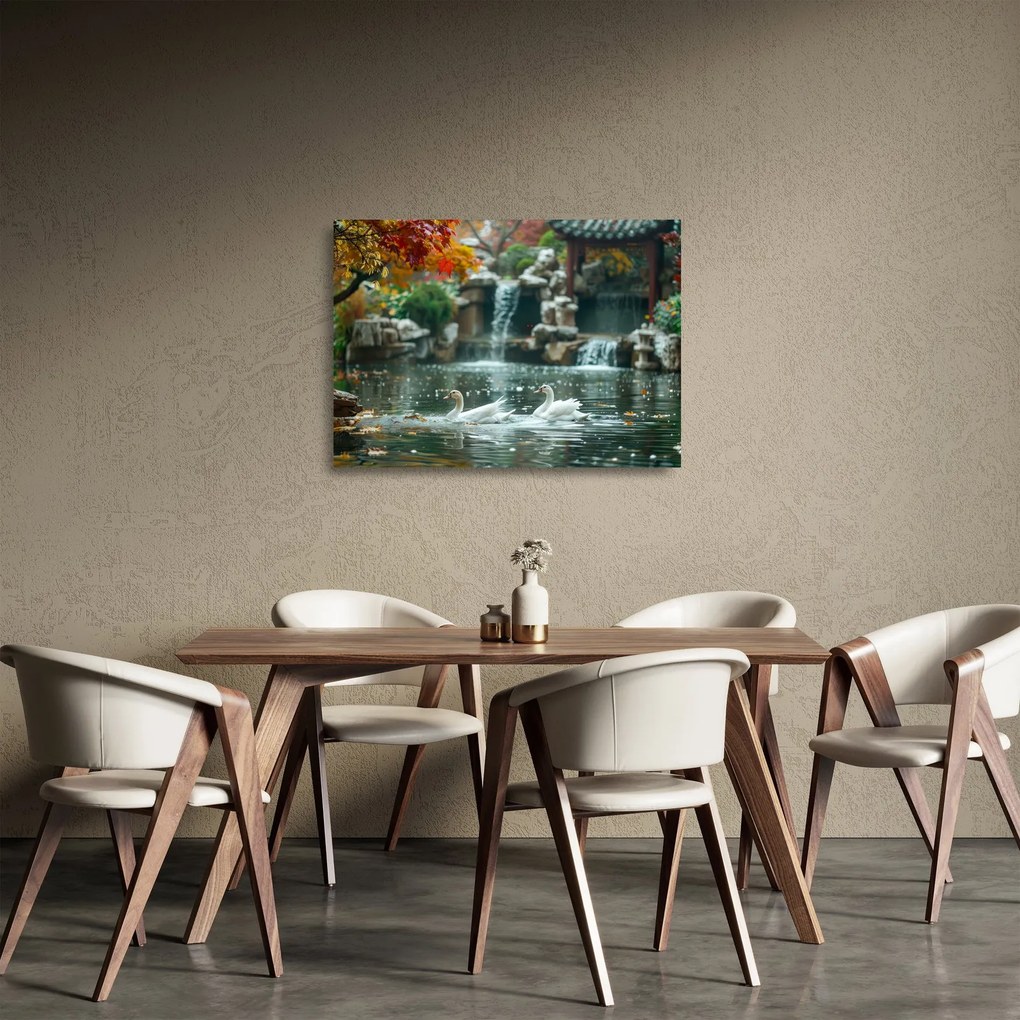 Üveg kép - Ázsiai tó (70x50 cm)