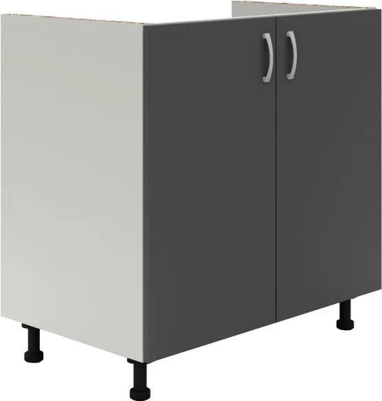 Benita 2 ajtós Alsó konyhaszekrény Antracit-Fehér 80x50x80 cm