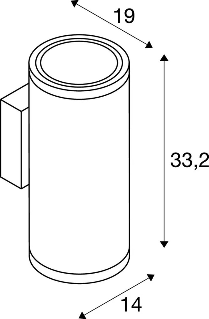 SLV 1003441 ENOLA ROUND Modern Kültéri Fali Lámpa Antracit, Átlátszó LED IP65