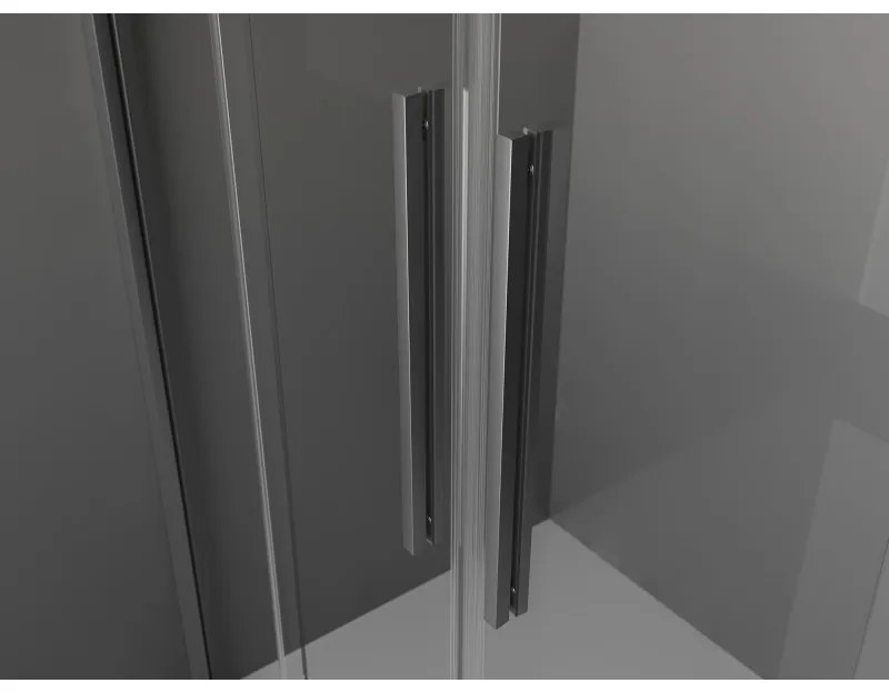 Mexen Velar Duo, tolózuhanyajtó nyitáshoz 160 cm, 8 mm átlátszó üveg, polírozott grafit, 871-160-000-02-95