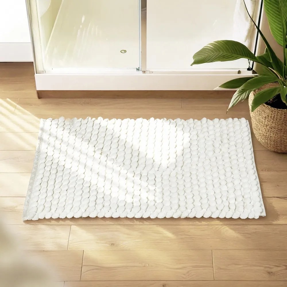 Fehér textil fürdőszobai kilépő 50x80 cm Solivo – Wenko