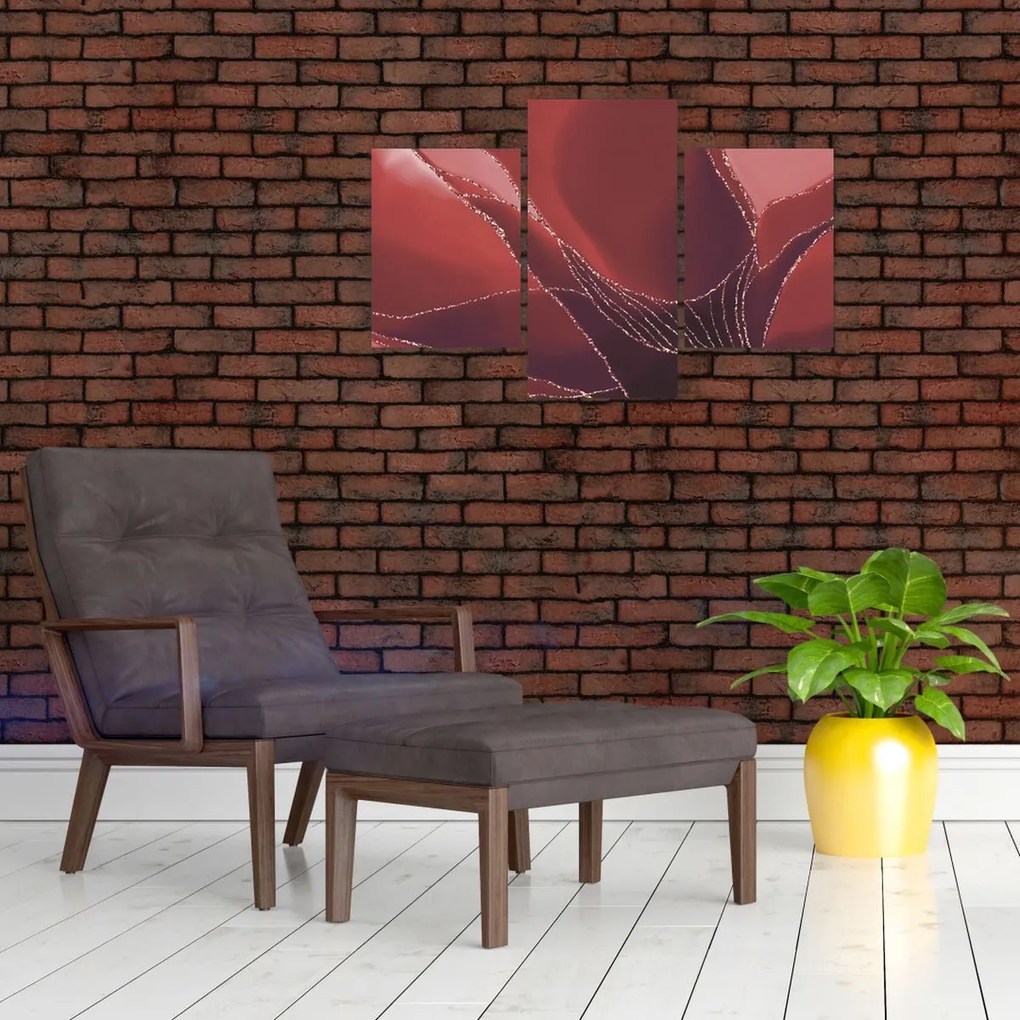 Kép - Piros absztrakt virág N⁰2 (90x60 cm)