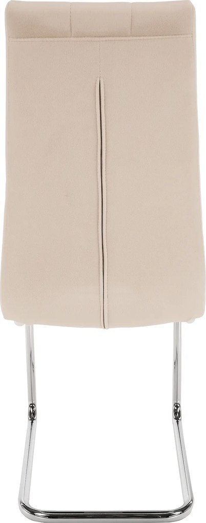 Étkezőszék, bézs Dulux Velvet szövet/króm, SALOMA NEW