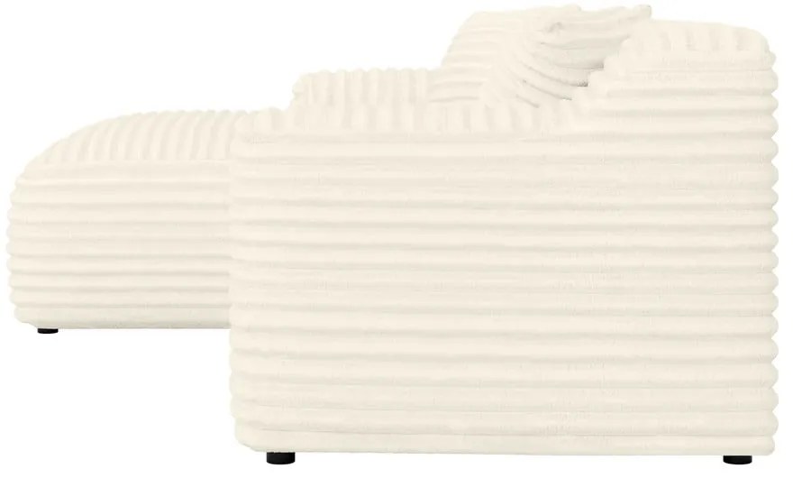 Krémszínű kordbársony sarokkanapé (bal oldali-heverő résszel) Martin – Ropez