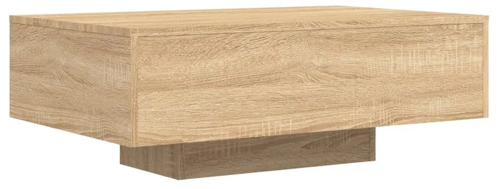 Sonoma tölgy színű dohányzóasztal LED-lámpákkal 85 x 55 x 31 cm