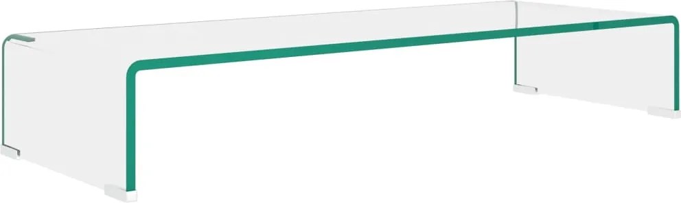 vidaXL Átlátszó üveg TV/monitor állvány 80x30x13 cm