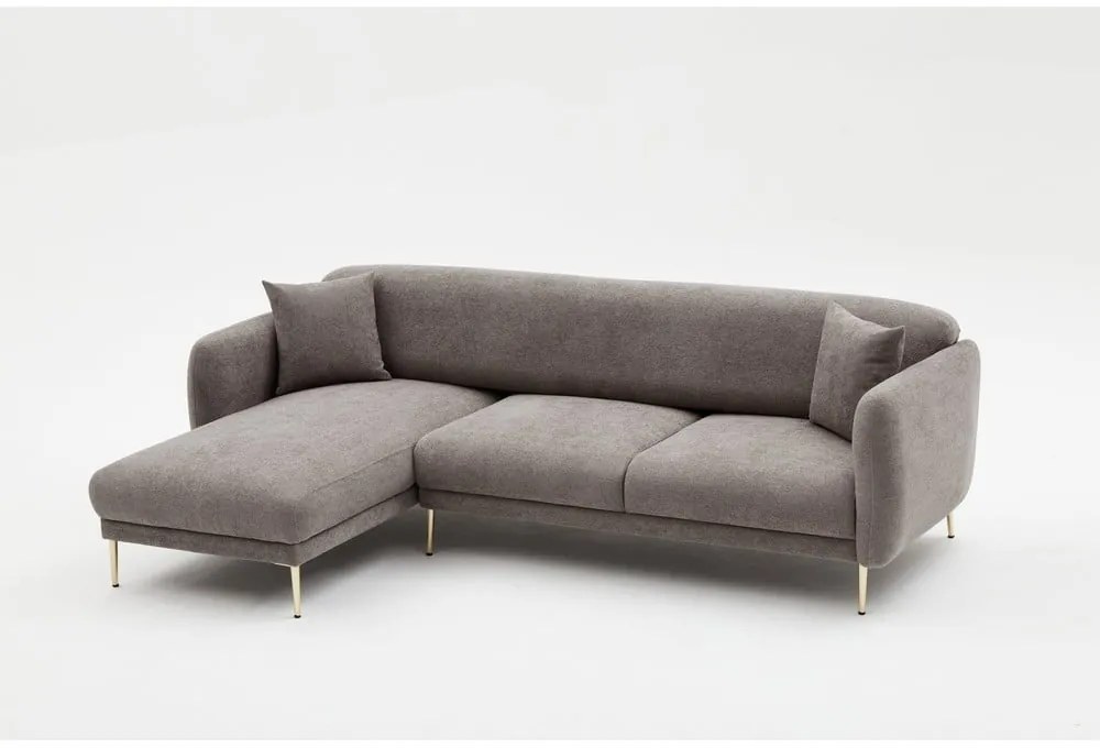 Szürke sarokkanapé (bal oldali-heverő résszel) Simena – Balcab Home