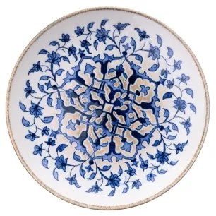 18 részes étkészlet fehér/kék/porcelán