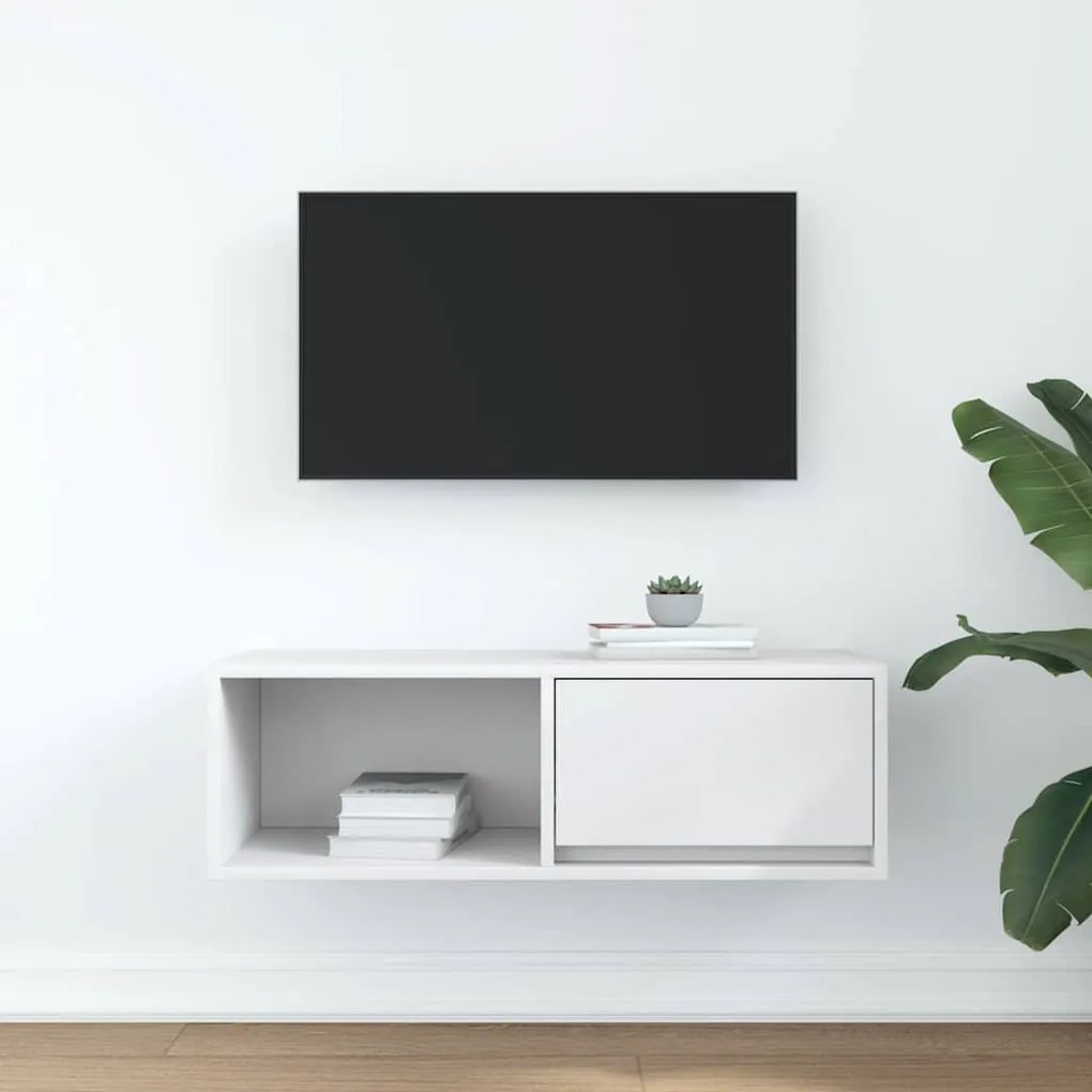 fehér szerelt fa TV-szekrény 80x31x25,5 cm