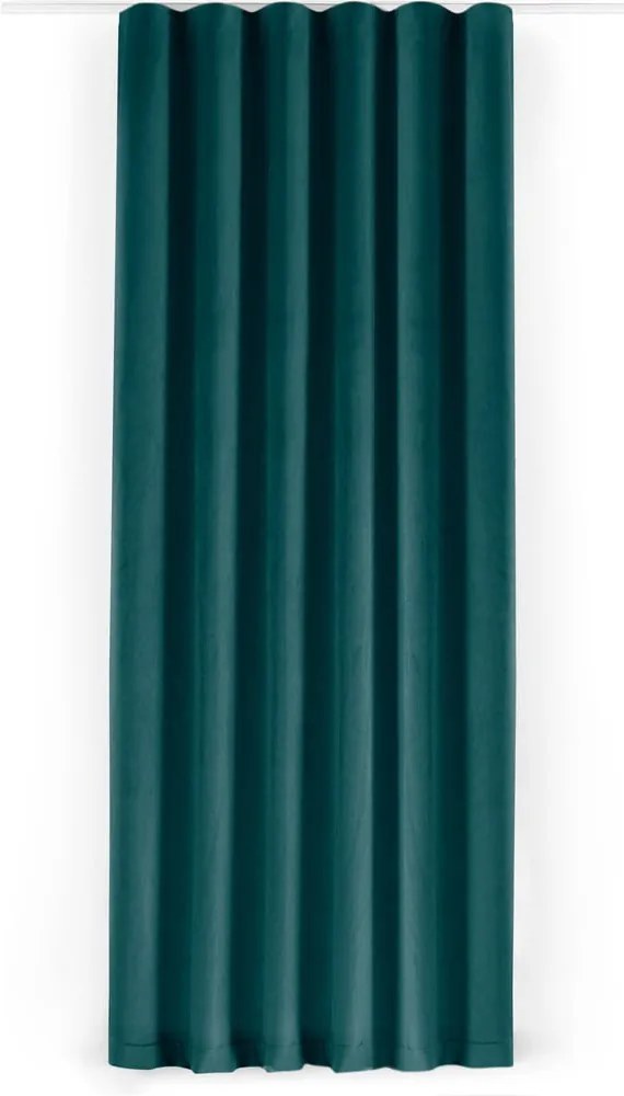 Petróleumkék bársony dimout (részleges sötétítő) függöny 265x250 cm Velto – Filumi